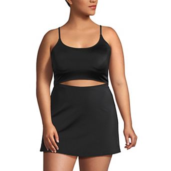 Plus Size Lands' End Tugless Monokini Swim Dress Swimsuit