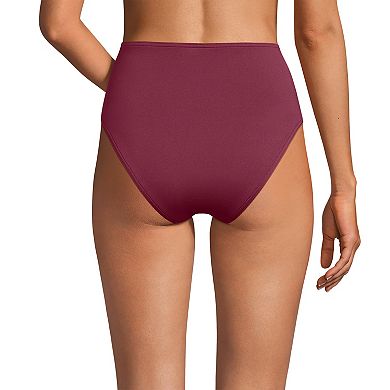 Women's Lands' End Seamed High Waisted Bikini Bottoms