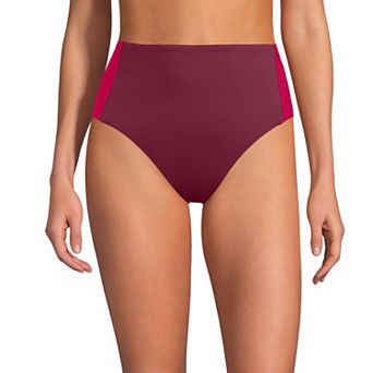 Women's Lands' End Seamed High Waisted Bikini Bottoms