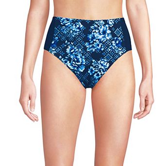 Women's Lands' End Seamed High Waisted Bikini Bottoms