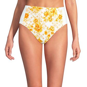 Women's Lands' End Seamed High Waisted Bikini Bottoms