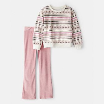 Girls 4-8 Carter's Fair Isle Pullover Top & Flared Pant Set