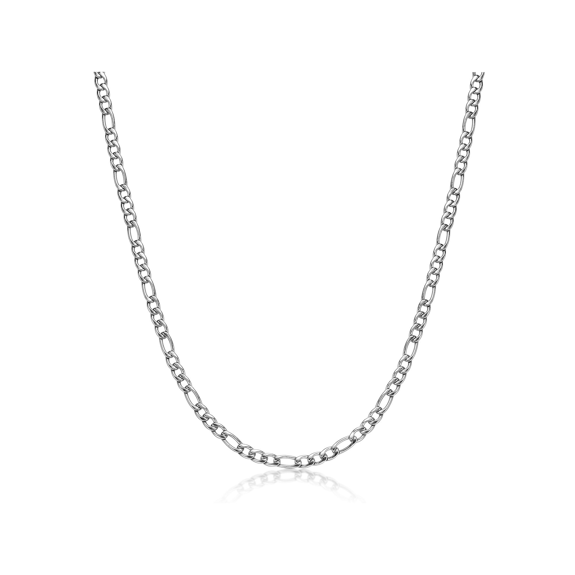 Mens LYNX Stainless Steel 6 mm Figaro Chain Necklace, Size: 30