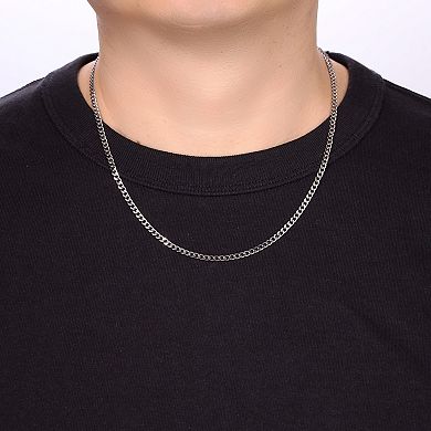 Men's LYNX Stainless Steel 4mm Curb Chain Necklace