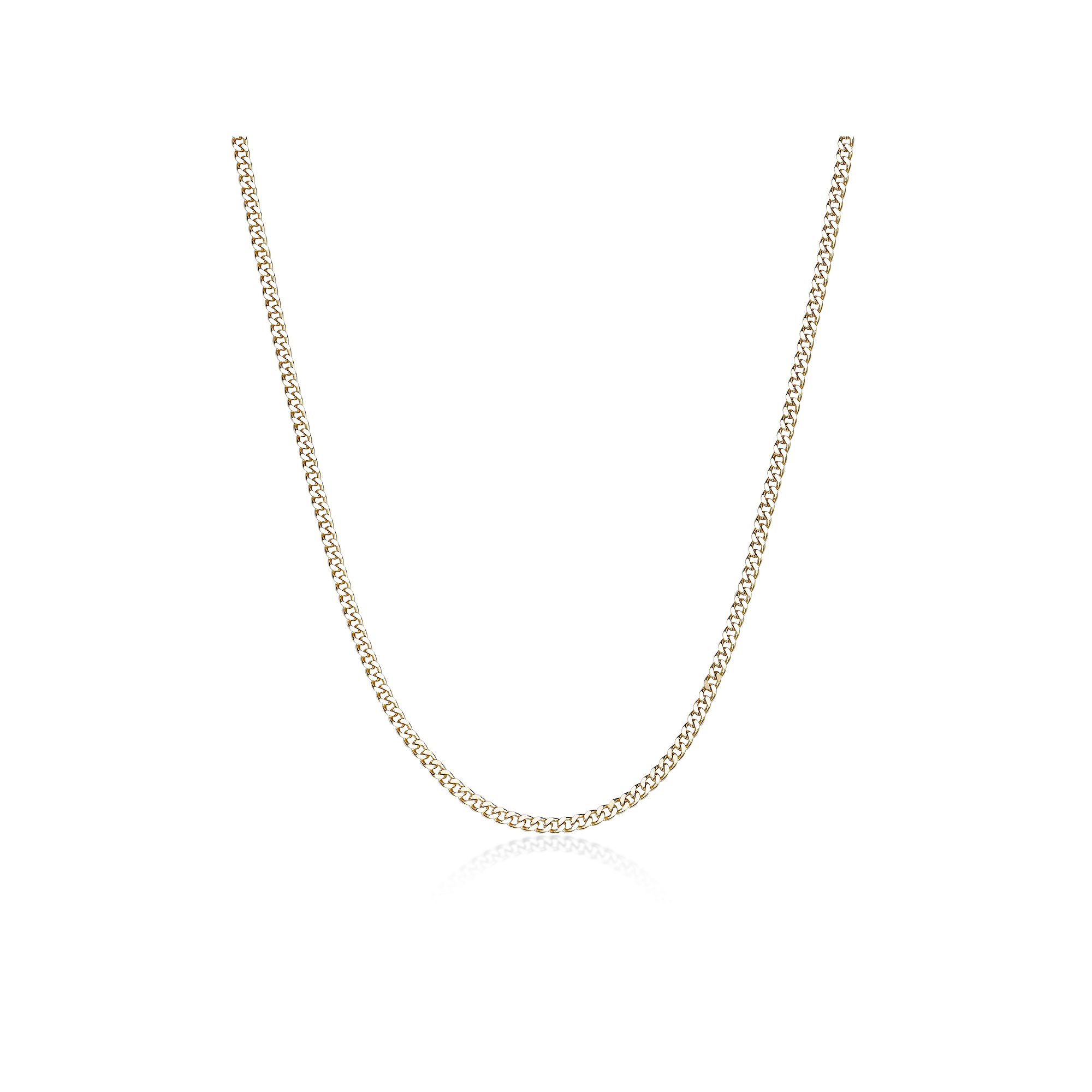 Mens LYNX Stainless Steel 4mm Curb Chain Necklace, Size: 18, Gold Tone