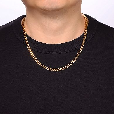 Men's LYNX Stainless Steel 6mm Curb Chain Necklace
