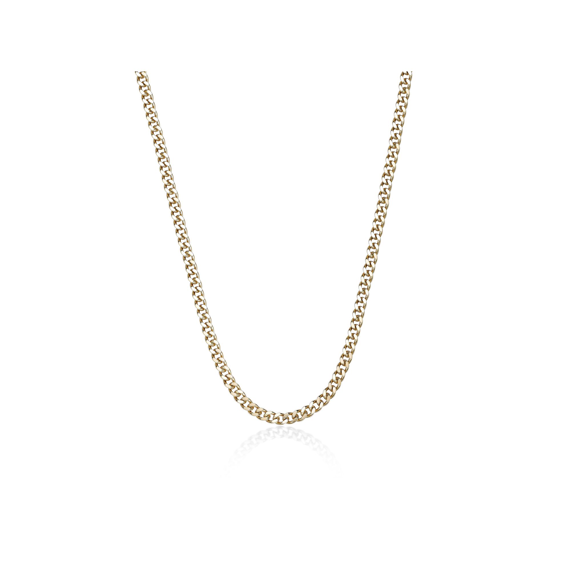 Mens LYNX Stainless Steel 6mm Curb Chain Necklace, Size: 20, Gold Tone