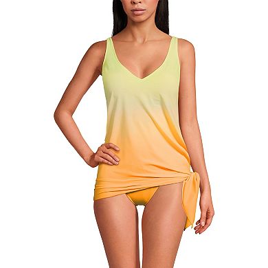 Women's Lands' End Slender Suit Fauxkini Low Leg One-Piece Swimsuit