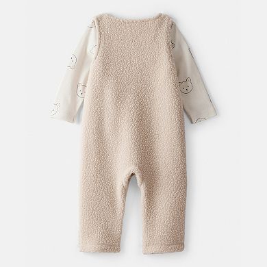 Baby Boy Carter's 2-pc. Bear Sherpa Overall & Long Sleeve Top Set