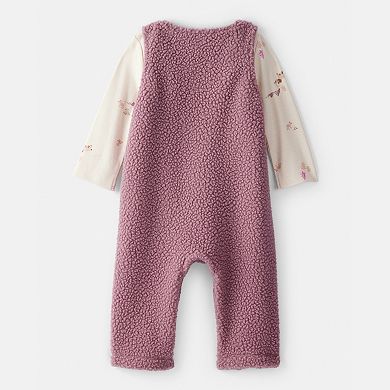 Baby Girl Carter's 2-Pc. Velour Overall & Long Sleeve Top Set