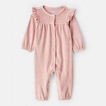 Baby Girl Carter's Velour Long Sleeve Jumpsuit