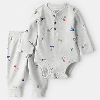 Baby Boy Carter's 2 pc Construction Thermal Bodysuit & Pant Set