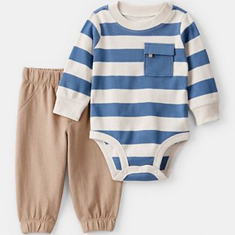 Baby Boy Carter's 2 pc Striped Bodysuit & Pant Set