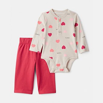 Baby Girl Carter's 2 pc Heart Bodysuit & Pant Set