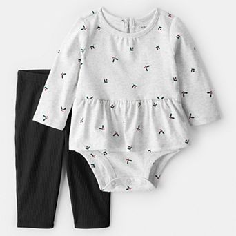 Baby Girl Carter's 2 pc Bow Print Bodysuit & Pant Set