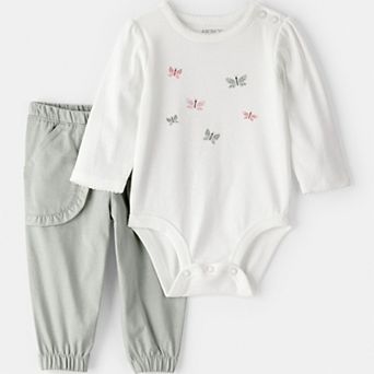 Baby Girl Carter's 2 pc Butterfly Bodysuit & Pant Set