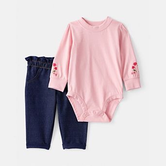 Baby Girl Carter's 2 pc Floral Bodysuit & Pant Set