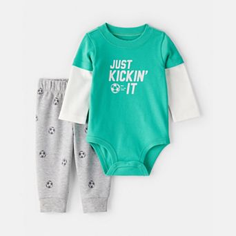 Baby Boy Carter's 2 pc 'Just Kickin' It' Bodysuit & Pant Set