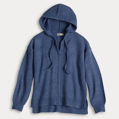Juniors' SO® Relaxed Zip Sweater Hoodie