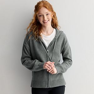 Women's bebe Embellished Full-Zip Hooded Sweater