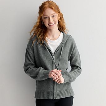 Juniors' SO® Relaxed Zip Sweater Hoodie