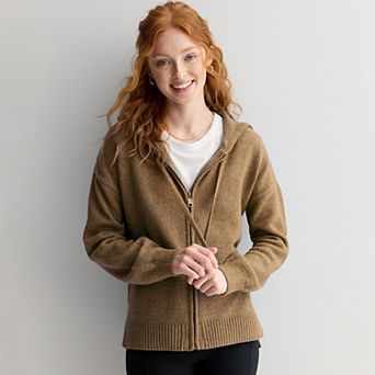 Juniors' SO® Relaxed Zip Sweater Hoodie