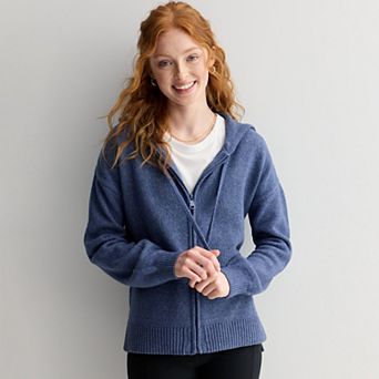 Juniors' SO® Relaxed Zip Sweater Hoodie