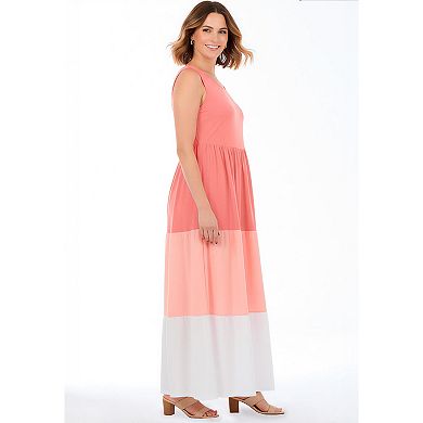 Woman Within Plus Size Colorblock Tiered Dress