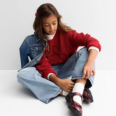 Girls 6-20 SO® Metallic Knit Sweater in Regular & Plus Size
