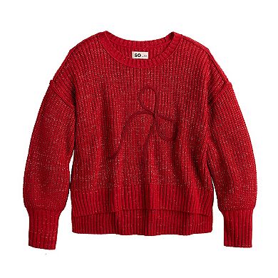 Girls 6-20 SO® Metallic Knit Sweater in Regular & Plus Size