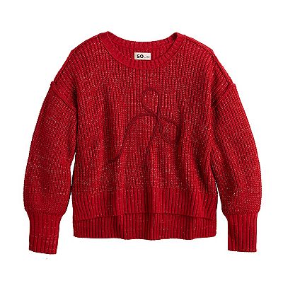Girls 6-20 SO® Metallic Knit Sweater in Regular & Plus Size