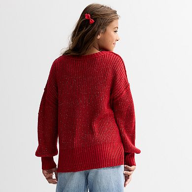 Girls 6-20 SO® Metallic Knit Sweater in Regular & Plus Size