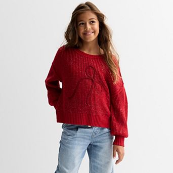 Girls 6-20 SO® Metallic Knit Sweater in Regular & Plus Size
