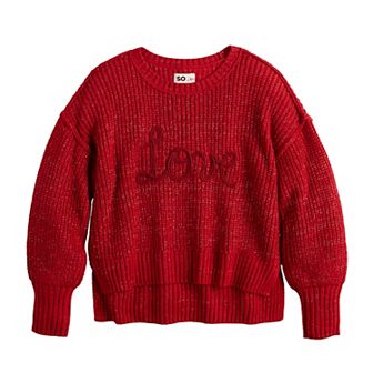 Girls 6-20 SO® Metallic Knit Sweater in Regular & Plus Size