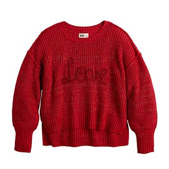 Girls 6-20 SO® Metallic Knit Sweater in Regular & Plus Size