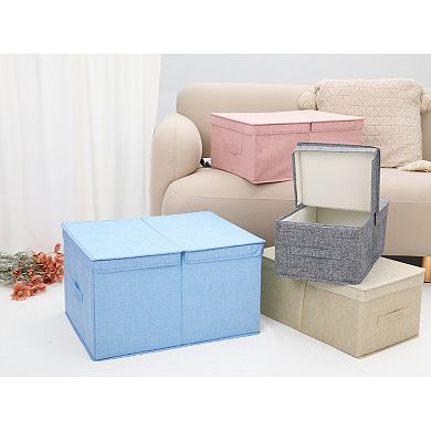 2 Pcs Fabric Storage Bins Cube with Lid and Handle for Shelves Closet, Storage Basket