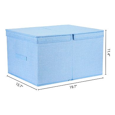 2 Pcs Fabric Storage Bins Cube with Lid and Handle for Shelves Closet, Storage Basket