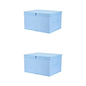 2 pc Fabric Storage Bins Cube with Lid and Handle for Shelves Closet, Storage Basket