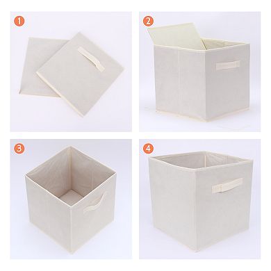 2 Pcs Fabric Storage Cube Bin for Shelves Closet, 11 Inch Square Storage Basket