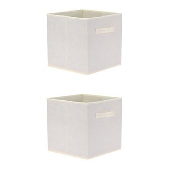 2 pc Fabric Storage Cube Bin for Shelves Closet, 11 Inch Square Storage Basket