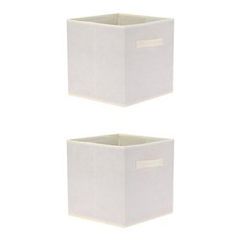 2 pc Fabric Storage Cube Bin for Shelves Closet, 11 Inch Square Storage Basket