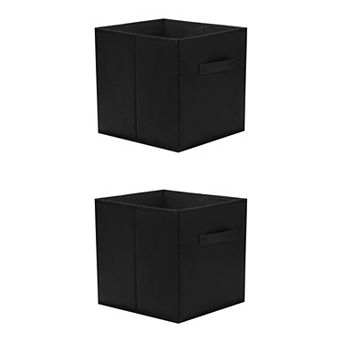 2 pc Fabric Storage Cube Bin for Shelves Closet, 11 Inch Square Storage Basket