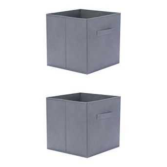 2 pc Fabric Storage Cube Bin for Shelves Closet, 11 Inch Square Storage Basket
