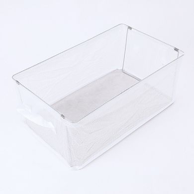 2 Pcs Storage Cube, Clear Storage Bin with Handles for Shelves Closet, Basket for Organizing Clothes