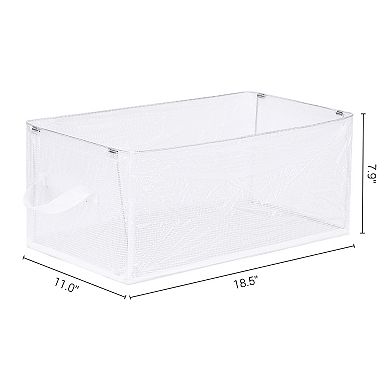 2 Pcs Storage Cube, Clear Storage Bin with Handles for Shelves Closet, Basket for Organizing Clothes