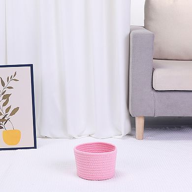 2 Pcs Woven Storage Basket, Shelf Closet Storage Bin for Key Tray Bowl for Entryway Desk