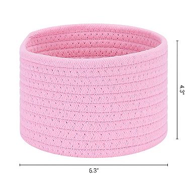 2 Pcs Woven Storage Basket, Shelf Closet Storage Bin for Key Tray Bowl for Entryway Desk