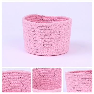 2 Pcs Woven Storage Basket, Shelf Closet Storage Bin for Key Tray Bowl for Entryway Desk