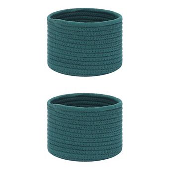 2 pc Woven Storage Basket, Shelf Closet Storage Bin for Key Tray Bowl for Entryway Desk