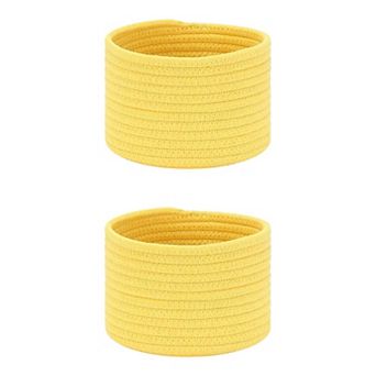 2 pc Woven Storage Basket, Shelf Closet Storage Bin for Key Tray Bowl for Entryway Desk